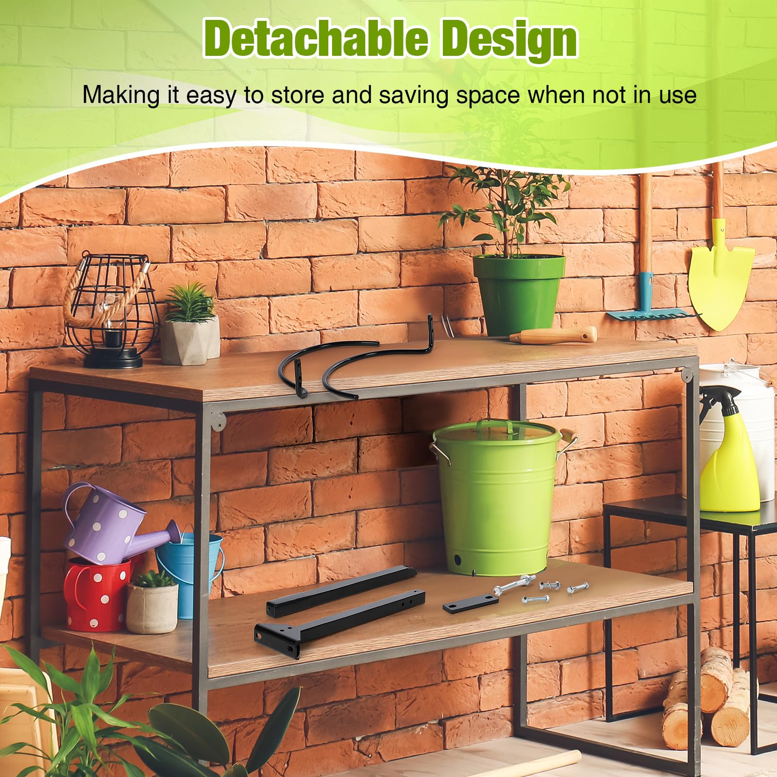 Saillong detachable bracket folded for compact storage saving shed space