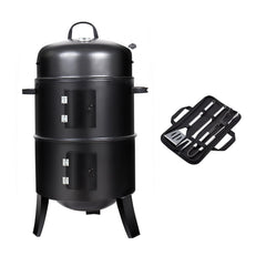 Sailret front view of smoker showing compact 3-in-1 design and stable base