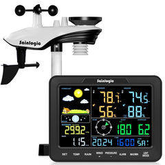 sainlogic front display showing large readable weather data and quick reference