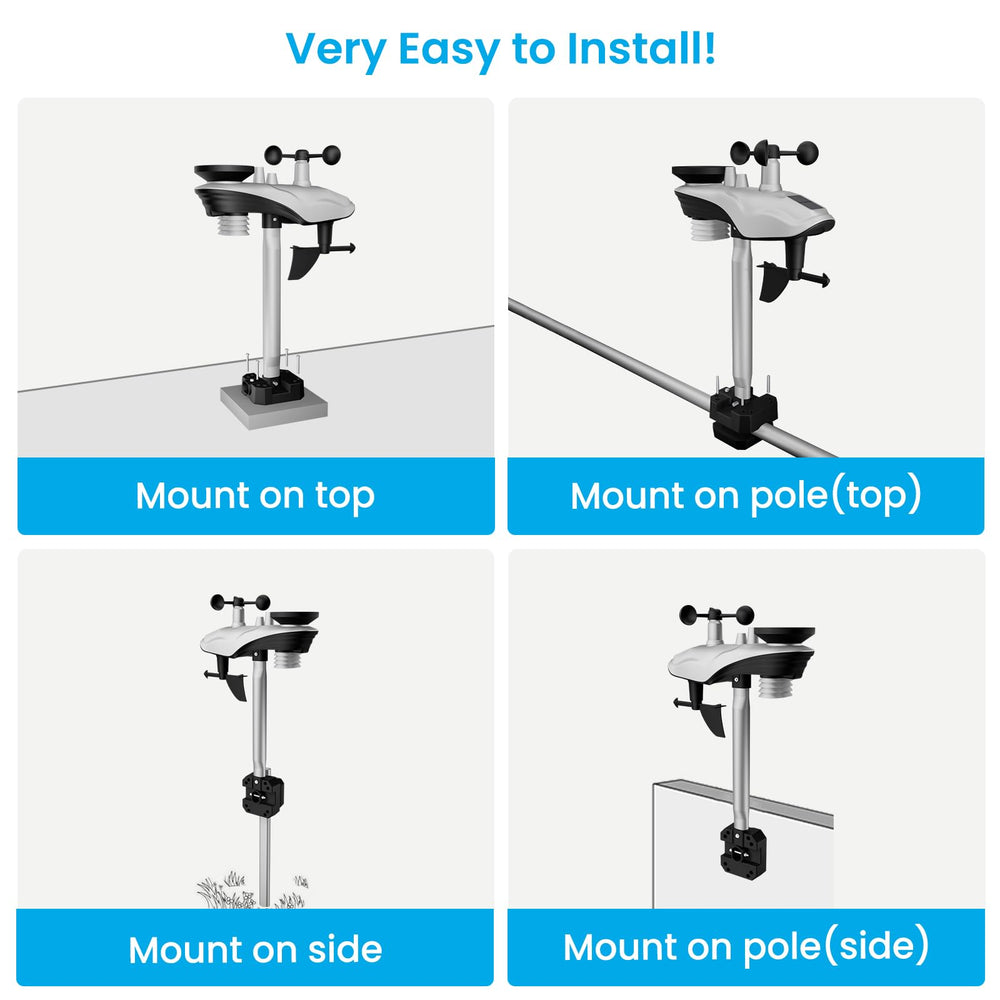 sainlogic mounting bracket installation on rooftop showing simple secure setup