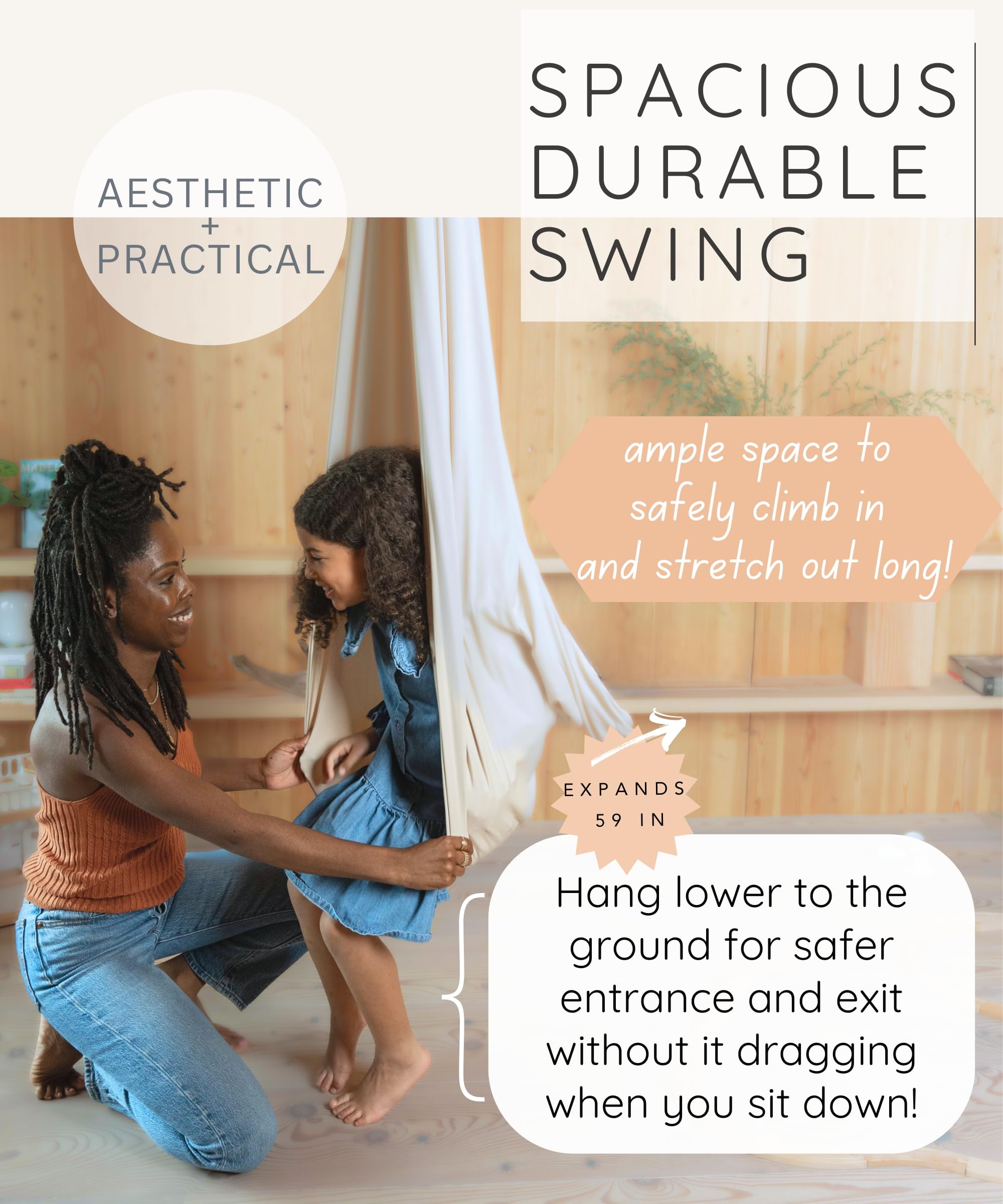 saint esen child enjoying indoor swing promoting calm and focused play