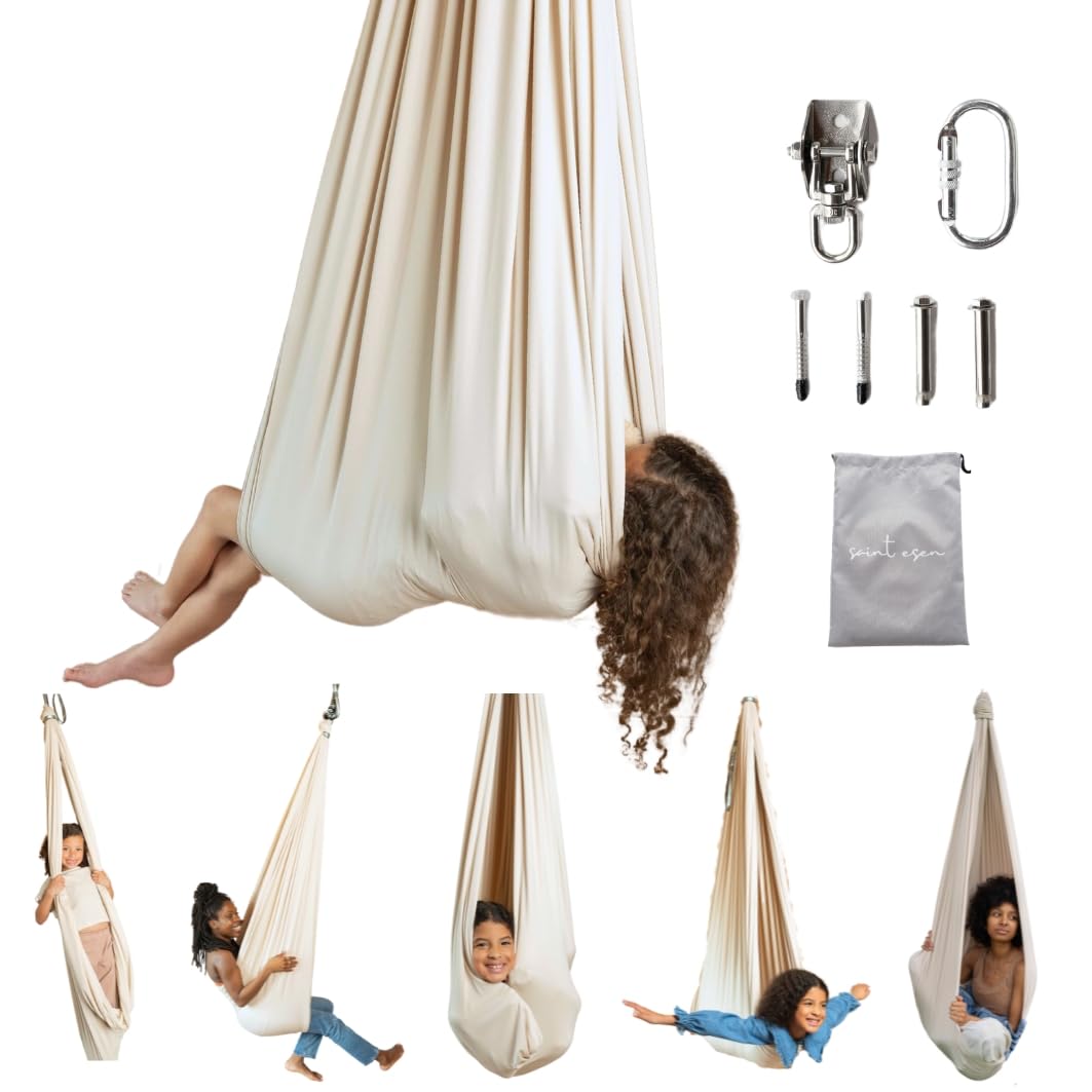 saint esen front view of beige hammock showing full support and safety