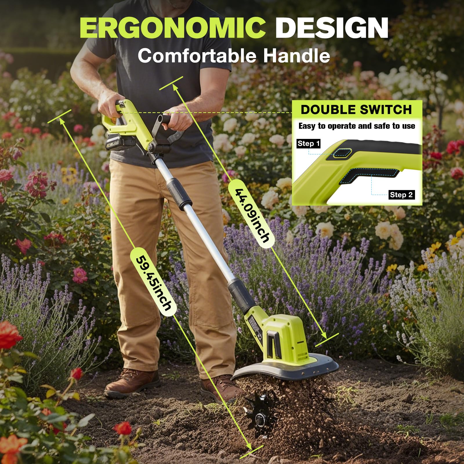 Saker adjustable auxiliary handle profile for comfortable grip and control