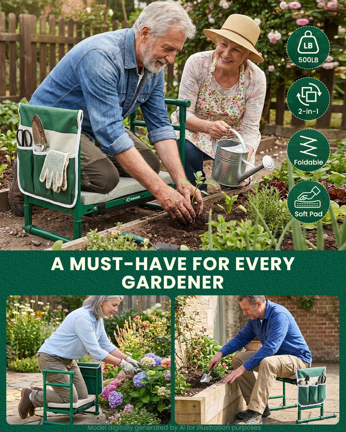 Saker frame joint and non-slip foot cap detail improving stability on uneven ground