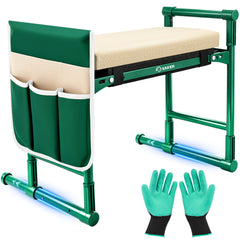Saker front view folded kneeler showing portability and sturdy frame