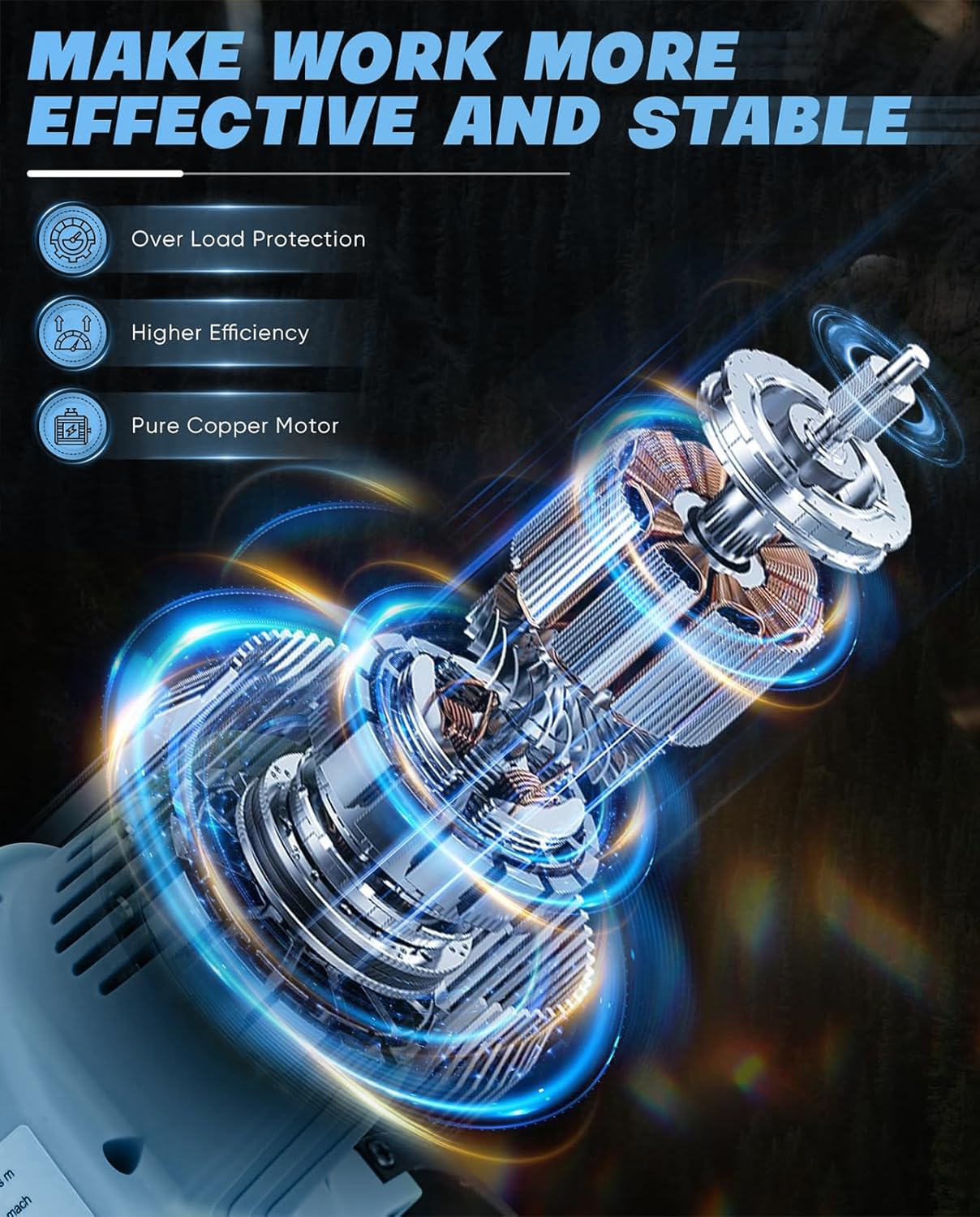 Saker removable battery unit displayed for fast swap and longer runtime benefit