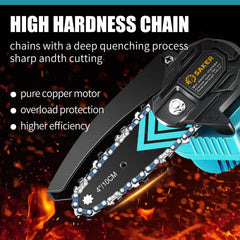 Saker mini chainsaw carry case with batteries and accessories for tidy transport