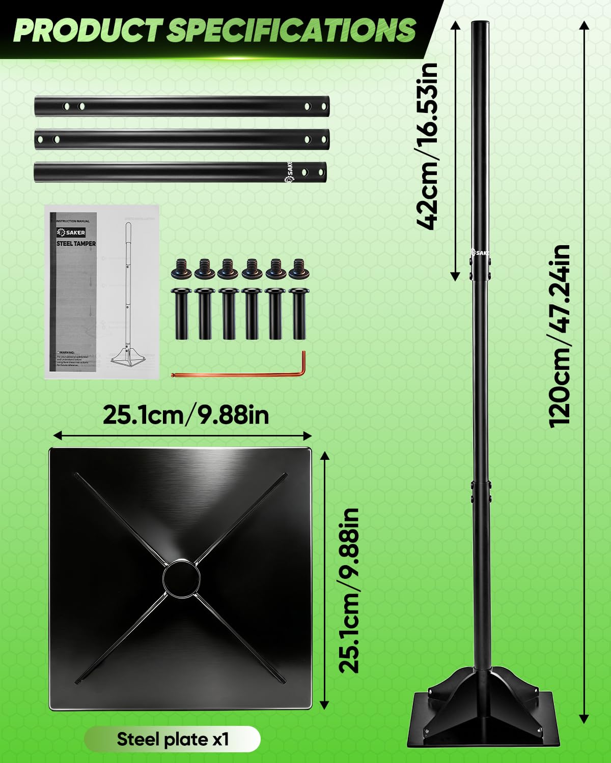 Saker side view showing thick steel plate for long-lasting strikes
