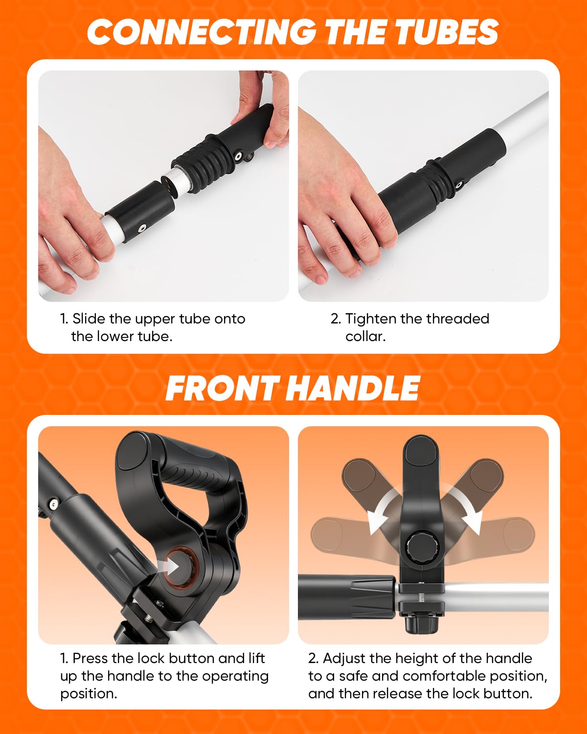 Saker beside a yard tool for scale showing lightweight, easy storage advantage