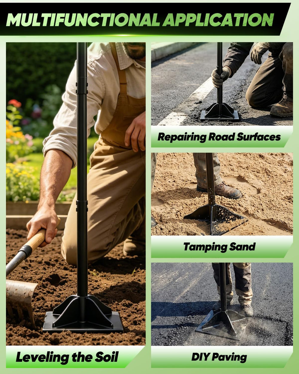 Saker tamper used compacting paver base for faster installation