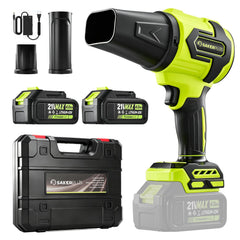 SakerPlus front view showing compact blower and nozzle, easy outdoor cleanup