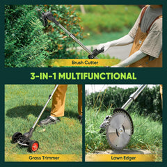 SakerPlus plastic blade detail for gentle lawn mowing without turf damage