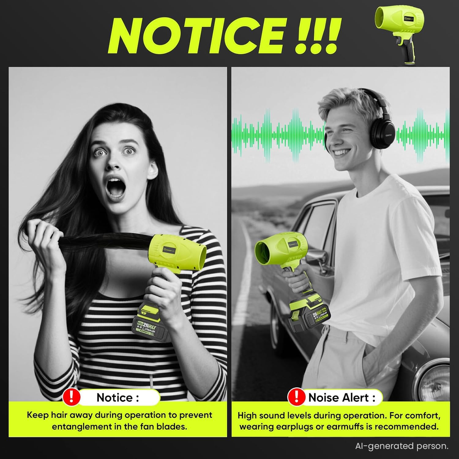 SakerPlus side profile in lime green and matte black for high outdoor visibility