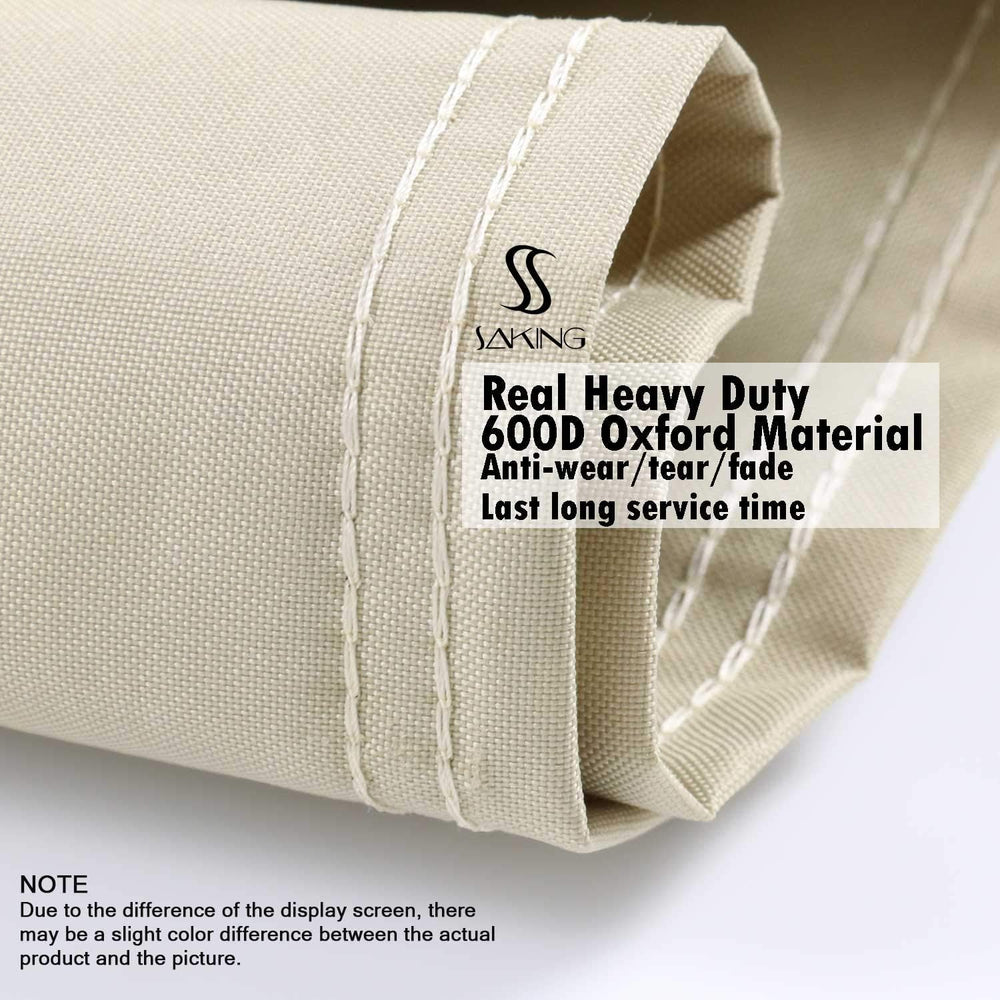 Saking drawstring toggle detail securing cover tightly against wind