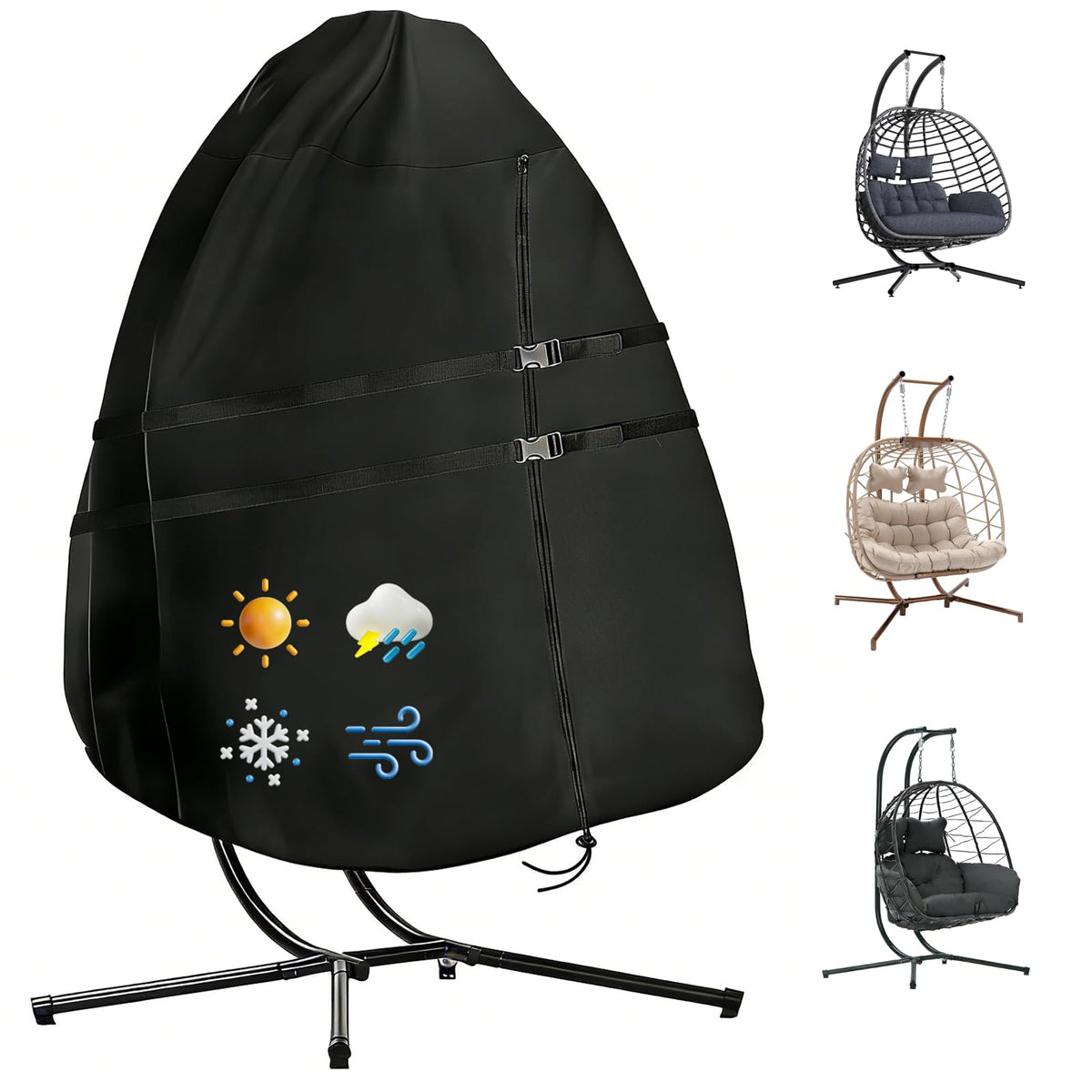Saking front view packaged cover showing protective fit and easy use