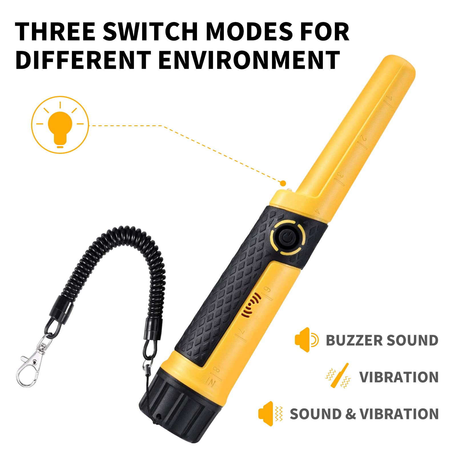 SAKOBS pinpointer textured grip detail for secure handling during long hunts