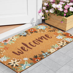 SAKSUN front view mat at doorway showing welcoming appearance and protection