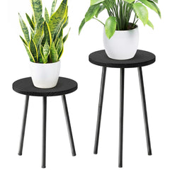 SAKSUN front view of both plant stands showcasing modern balance and space-saving display
