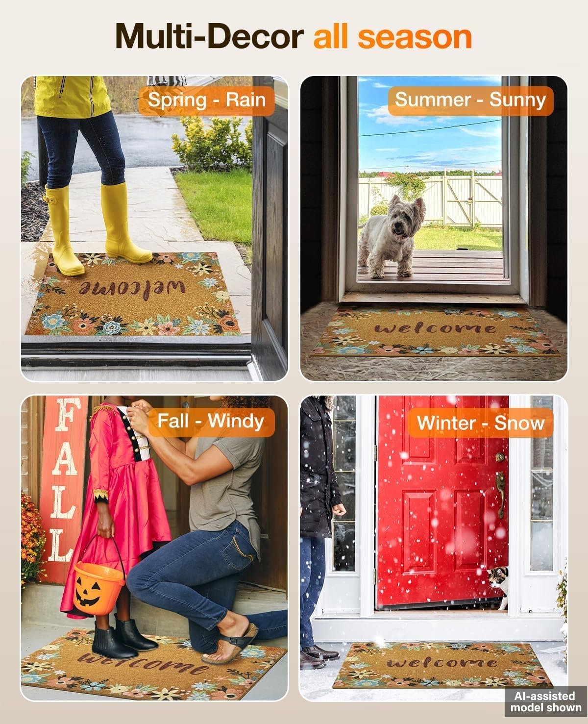 SAKSUN mat beside door measuring scale for accurate fit