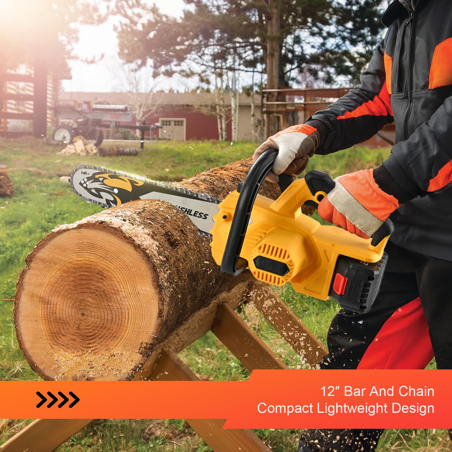 SALEM MASTER cutting a tree branch showing efficient pruning and yard use benefit