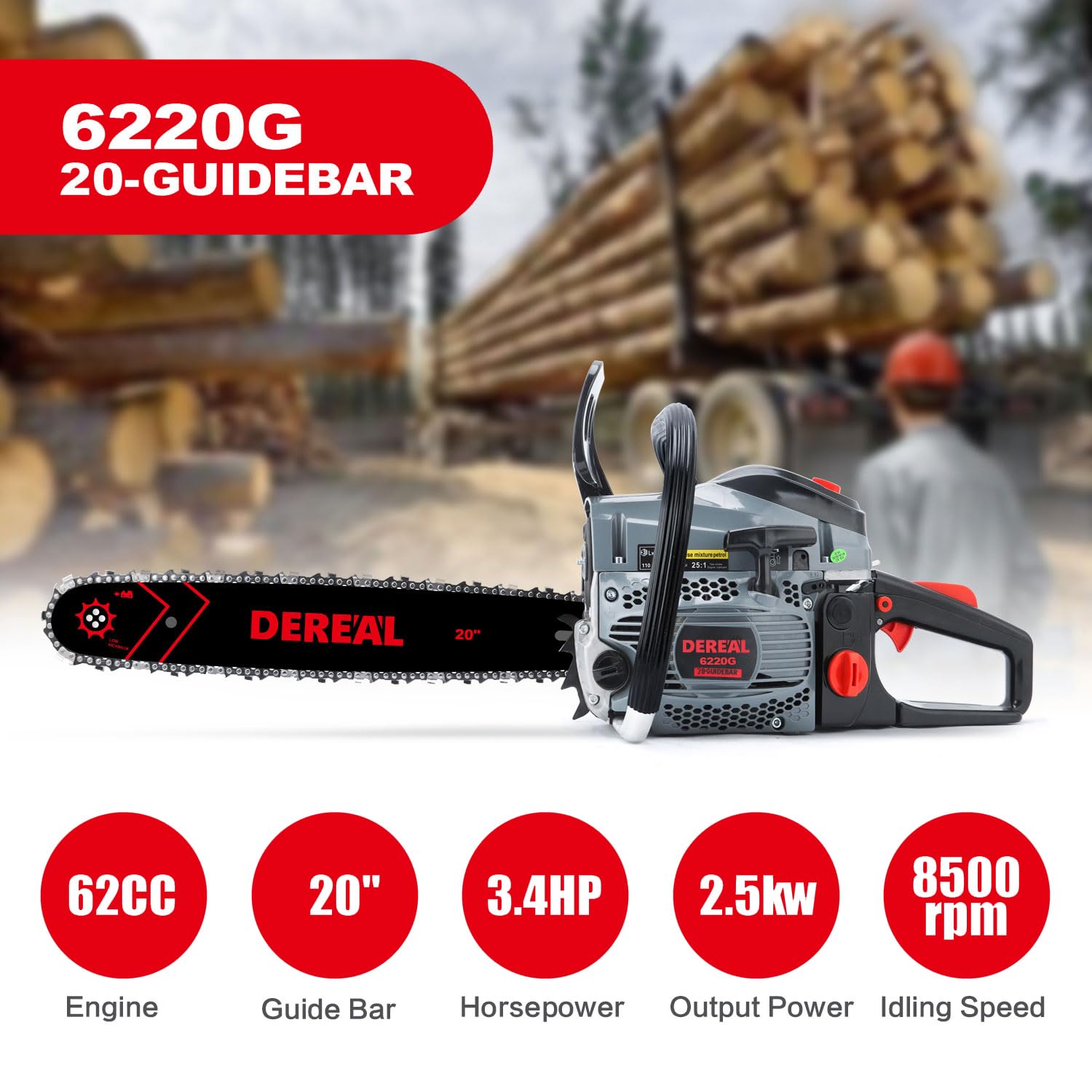 SALEM MASTER engine profile highlighting 62CC power and durability