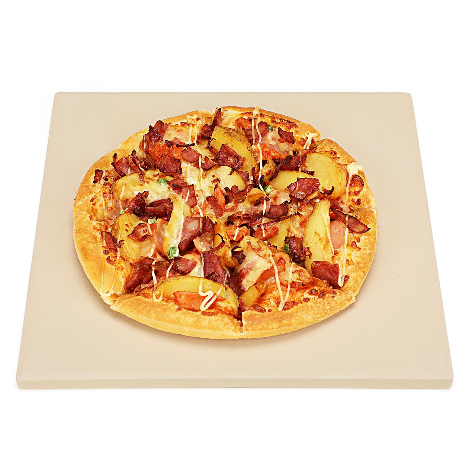 salomayes front view square stone showing smooth edges and durable build for consistent baking