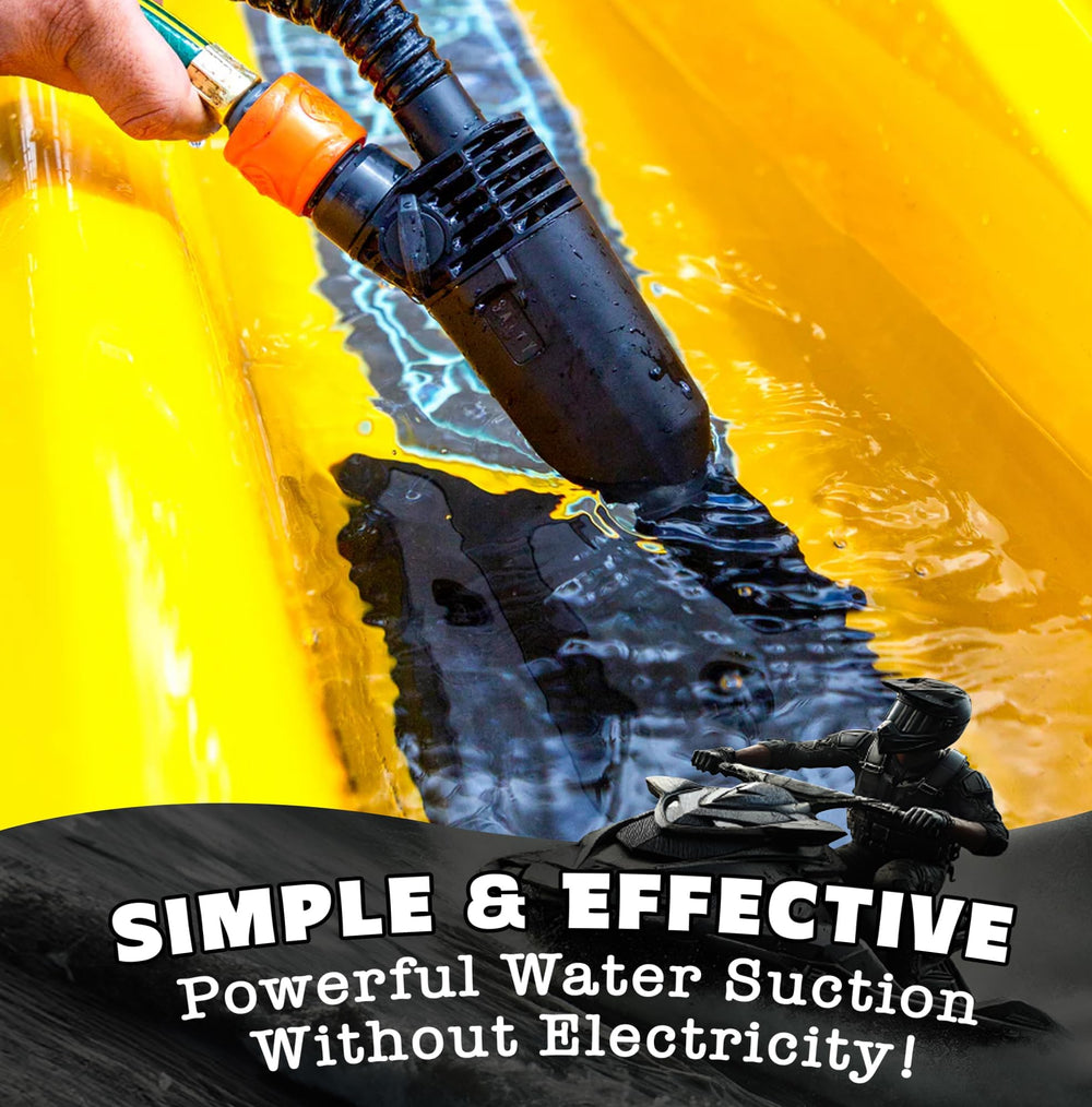 Salty Captain FlowVac venturi nozzle close-up illustrating efficient suction function