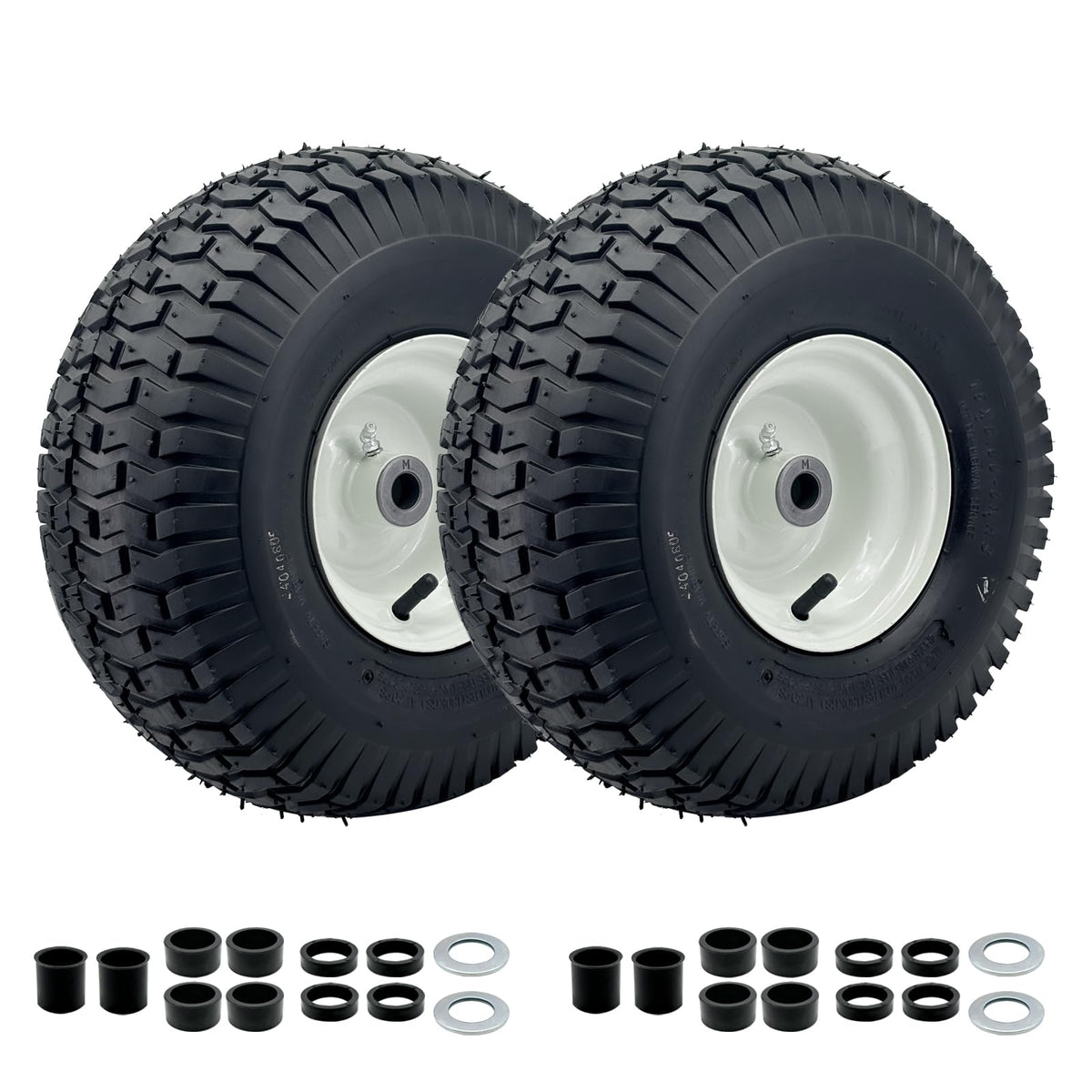 SALUTE UA front view of 15x6.00-6 wheel assembly showing ready-to-install fit