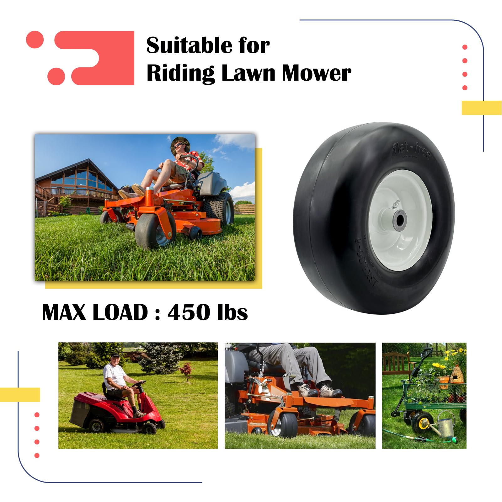 SALUTE UA installed on lawnmower front axle demonstrating straightforward bolt-on replacement