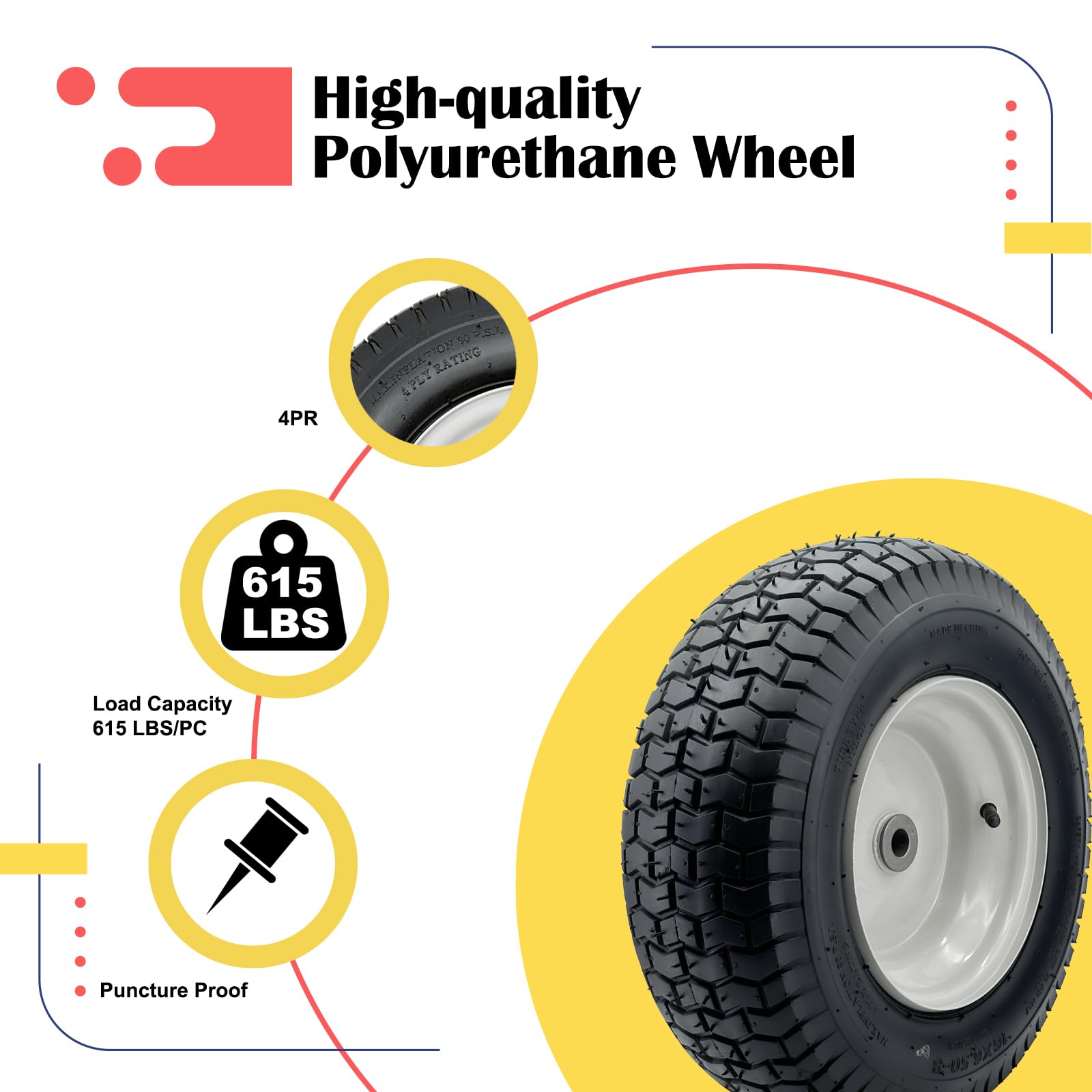 SALUTE UA wheel installed on riding mower demonstrating ready-to-use compatibility