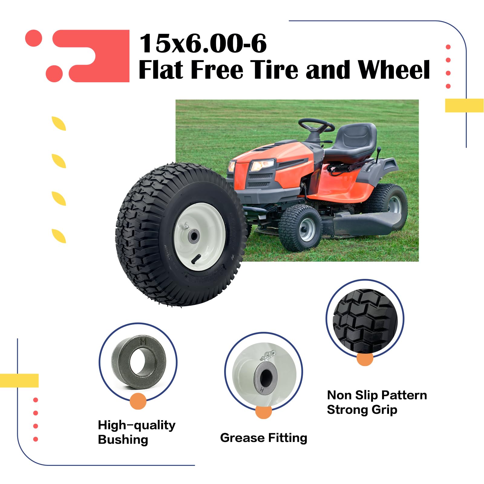 SALUTE UA wheel installed on riding mower for reliable lawn performance