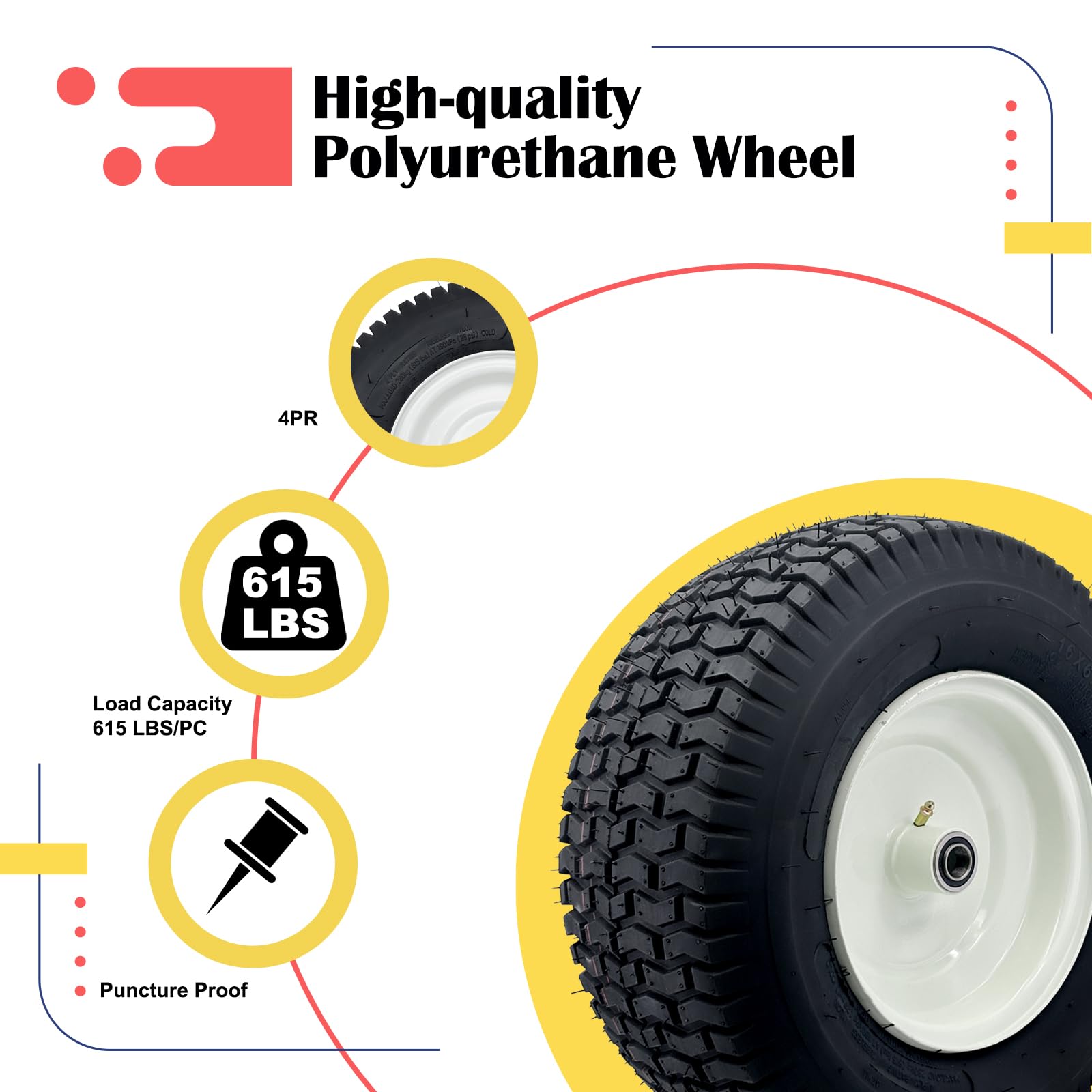 SALUTE UA close-up of turf tread pattern providing lawn-friendly traction and grip