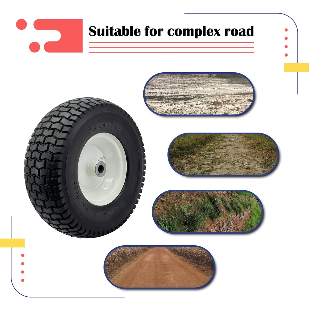 SALUTE UA wheel on mower in yard reducing turf damage and noise