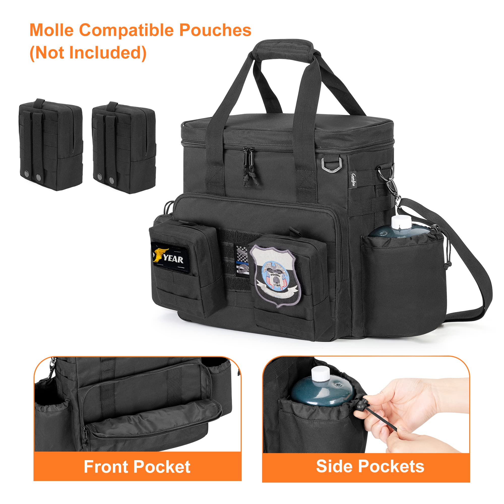 samdew bag side cylinder pocket holding 1 lb propane bottle for safe storage benefit