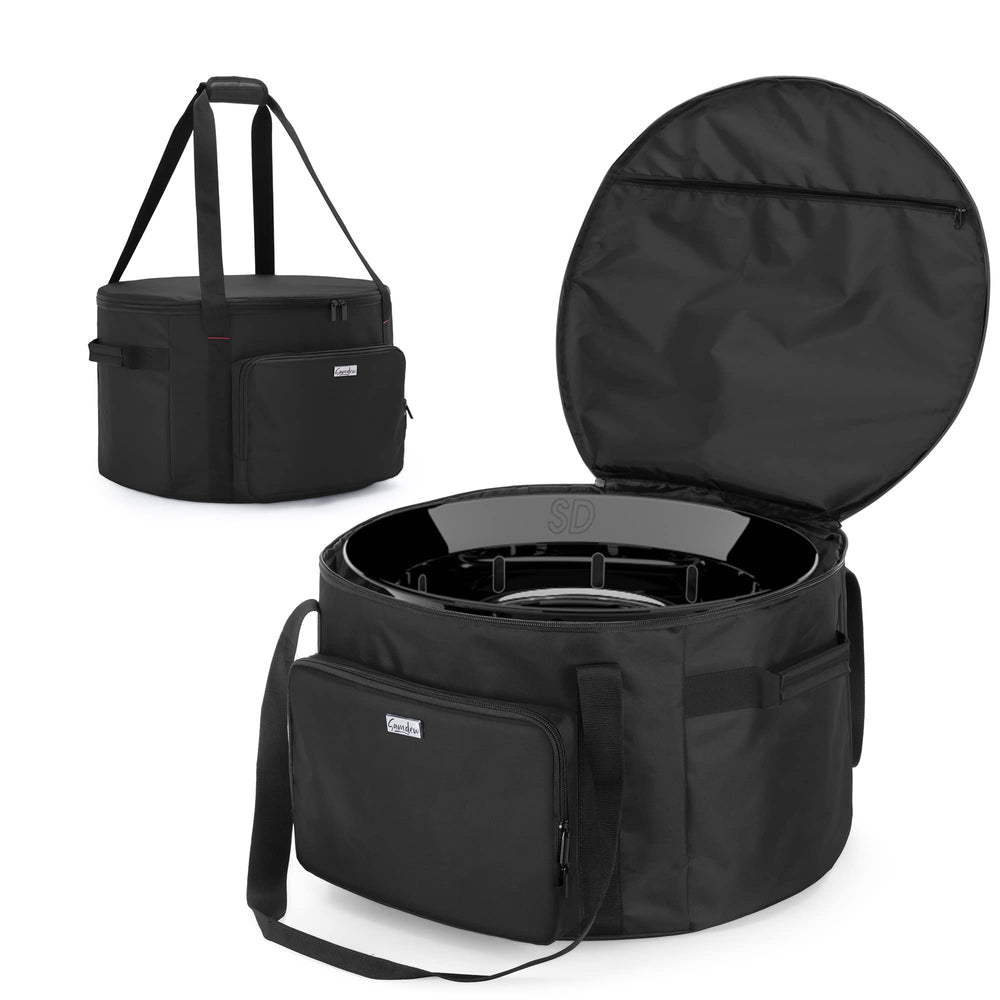 samdew front view of bag showing secure fit and protection