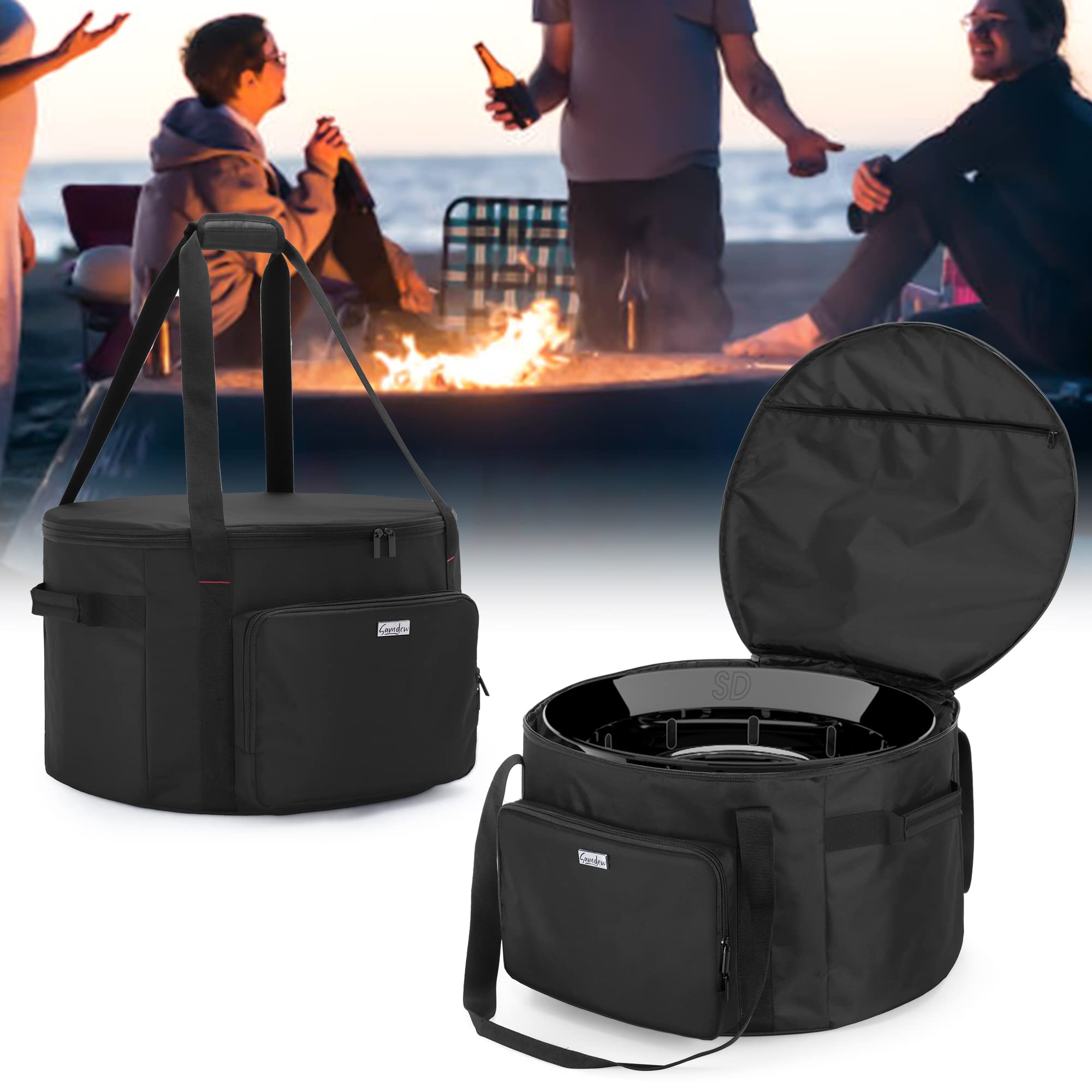 samdew bag at campground demonstrating travel convenience and protection