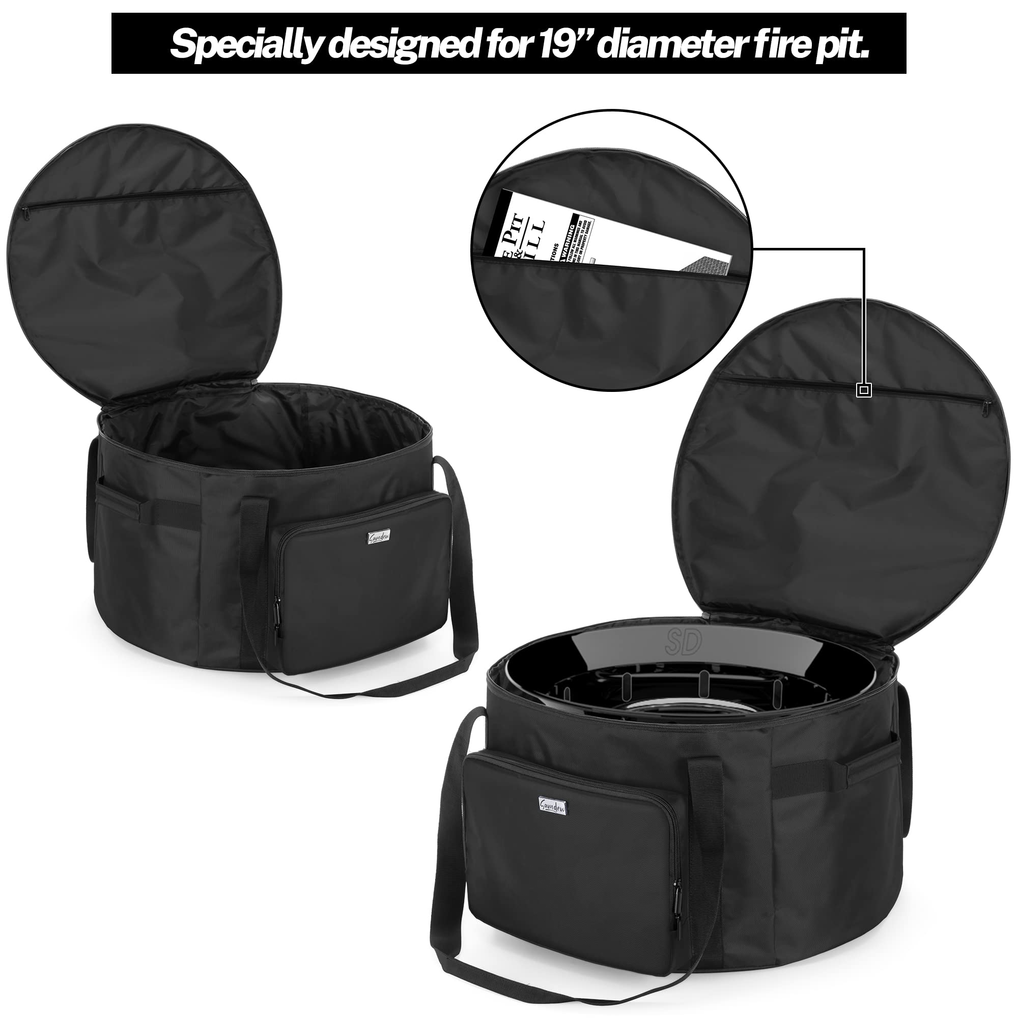 samdew top zipper pocket open holding manual for quick access