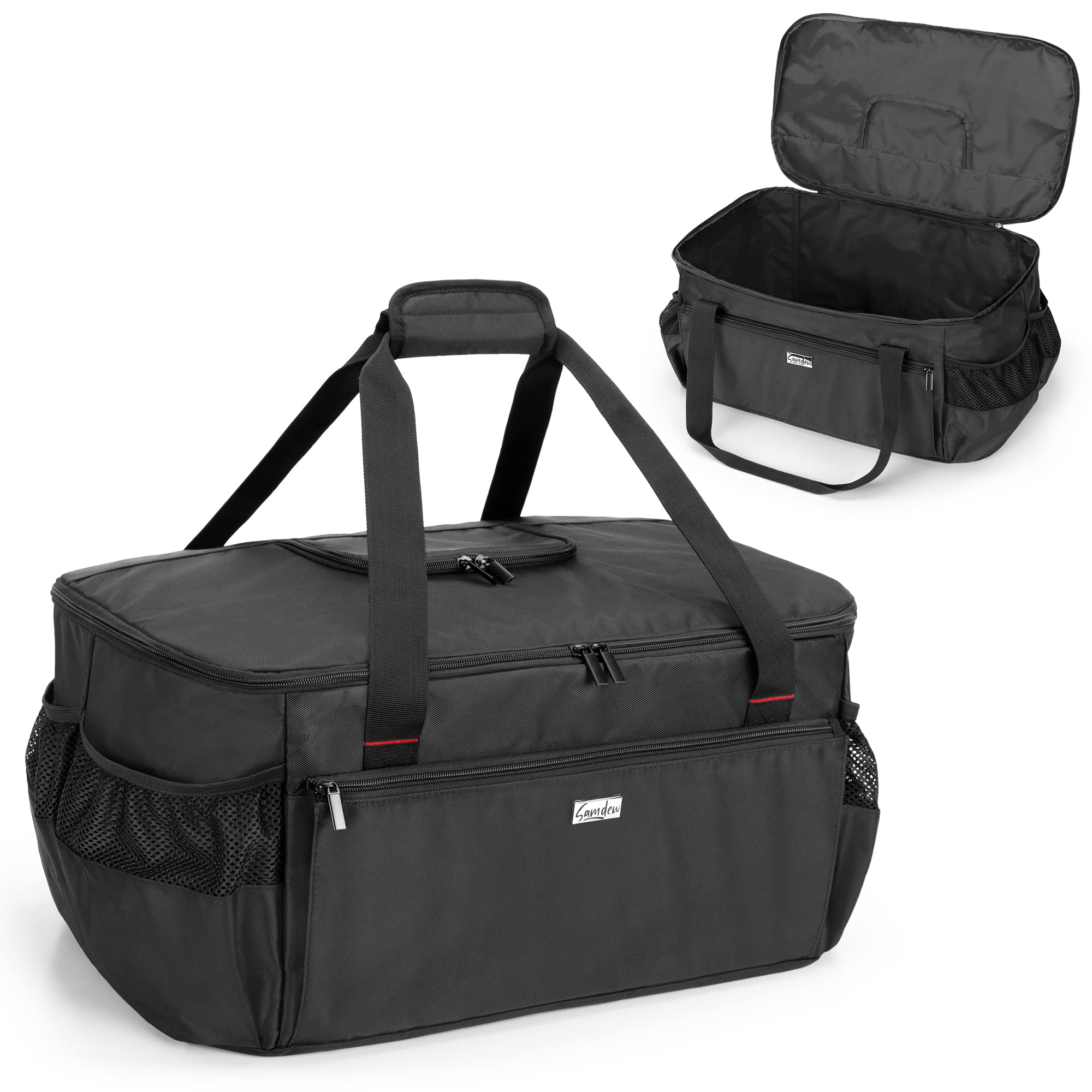 samdew bag front view showing fit and protection for grill