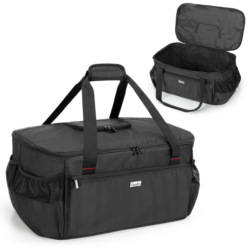 samdew bag front view showing fit and protection for grill
