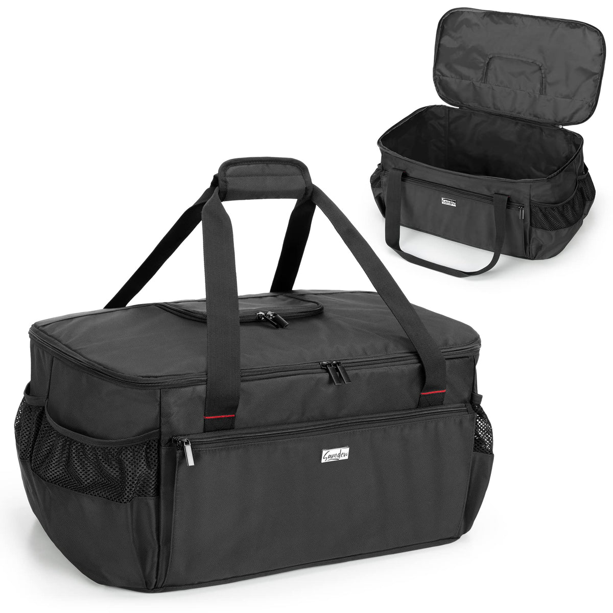 samdew bag front view showing fit and protection for grill