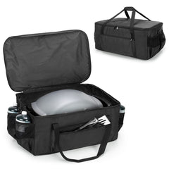 samdew bag front view with grill inside shows neat transport and protection