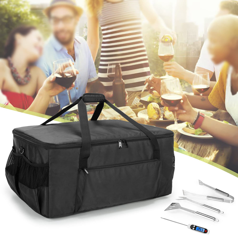 samdew bag carried from car to picnic shows convenient outdoor mobility