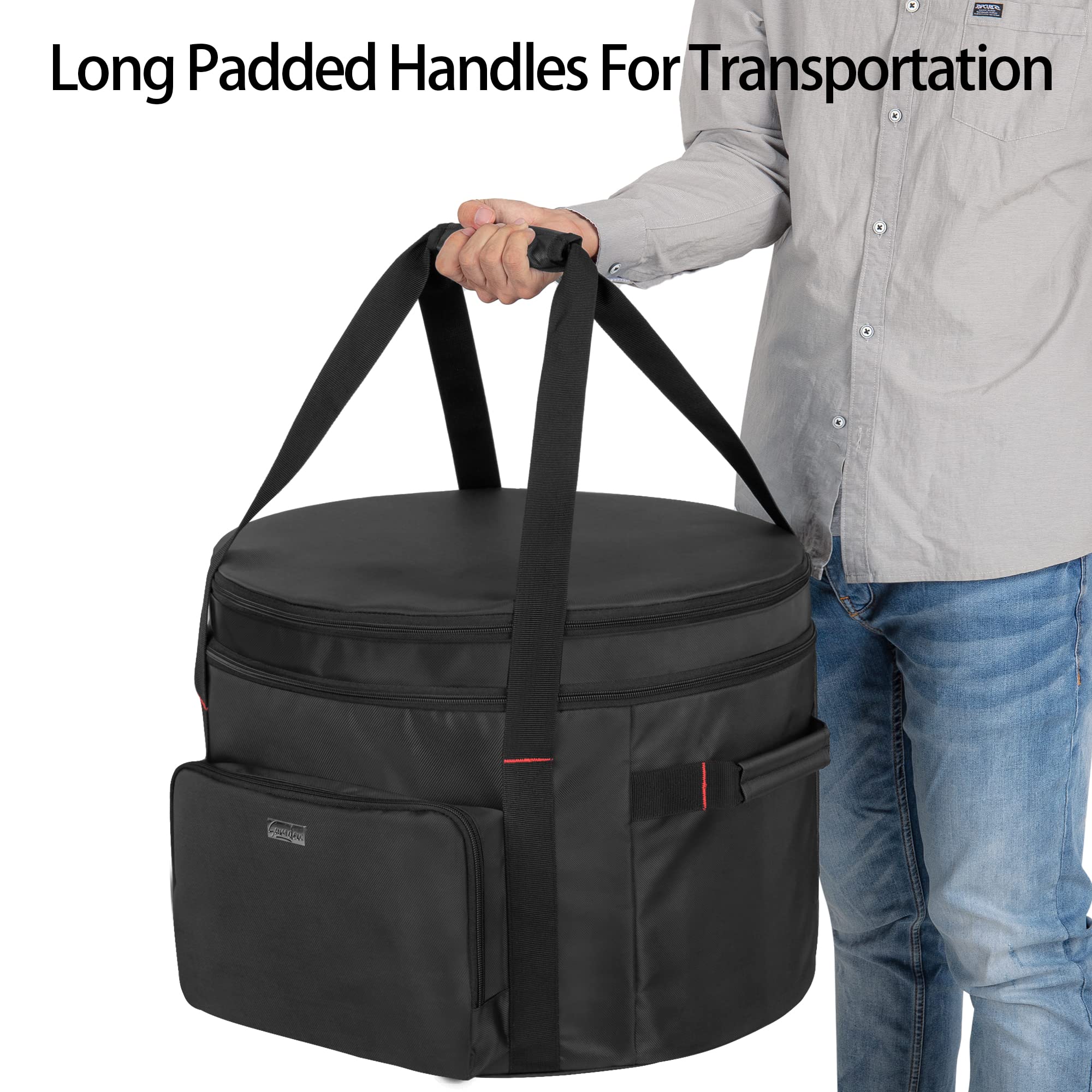 samdew bag beside camping gear showing scale and travel convenience