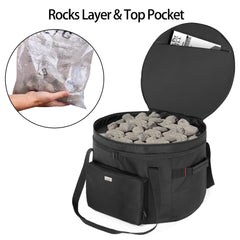 samdew top pocket open with hose and lighter demonstrating accessory storage
