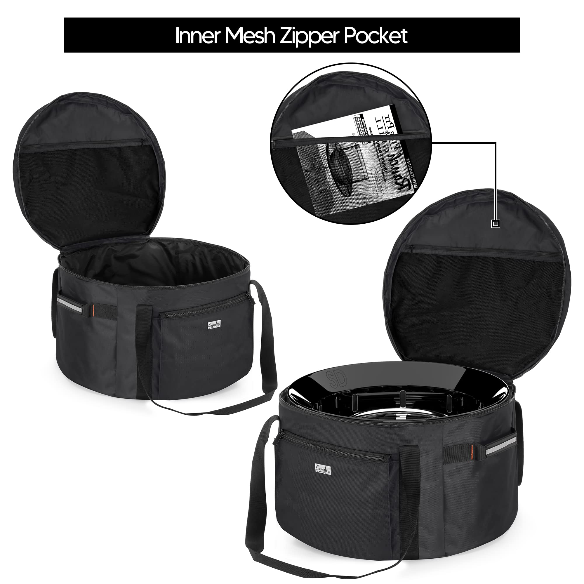 samdew top pocket zipper detail for quick-access accessory storage