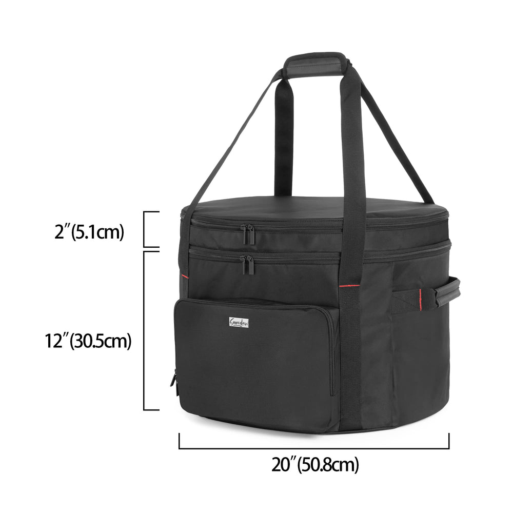 samdew zipper and handle close-up highlighting durable construction