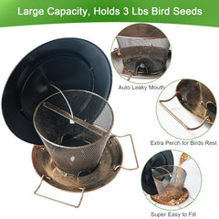 Samhe close-up of 9.8 inch roof sheltering seed ports and birds