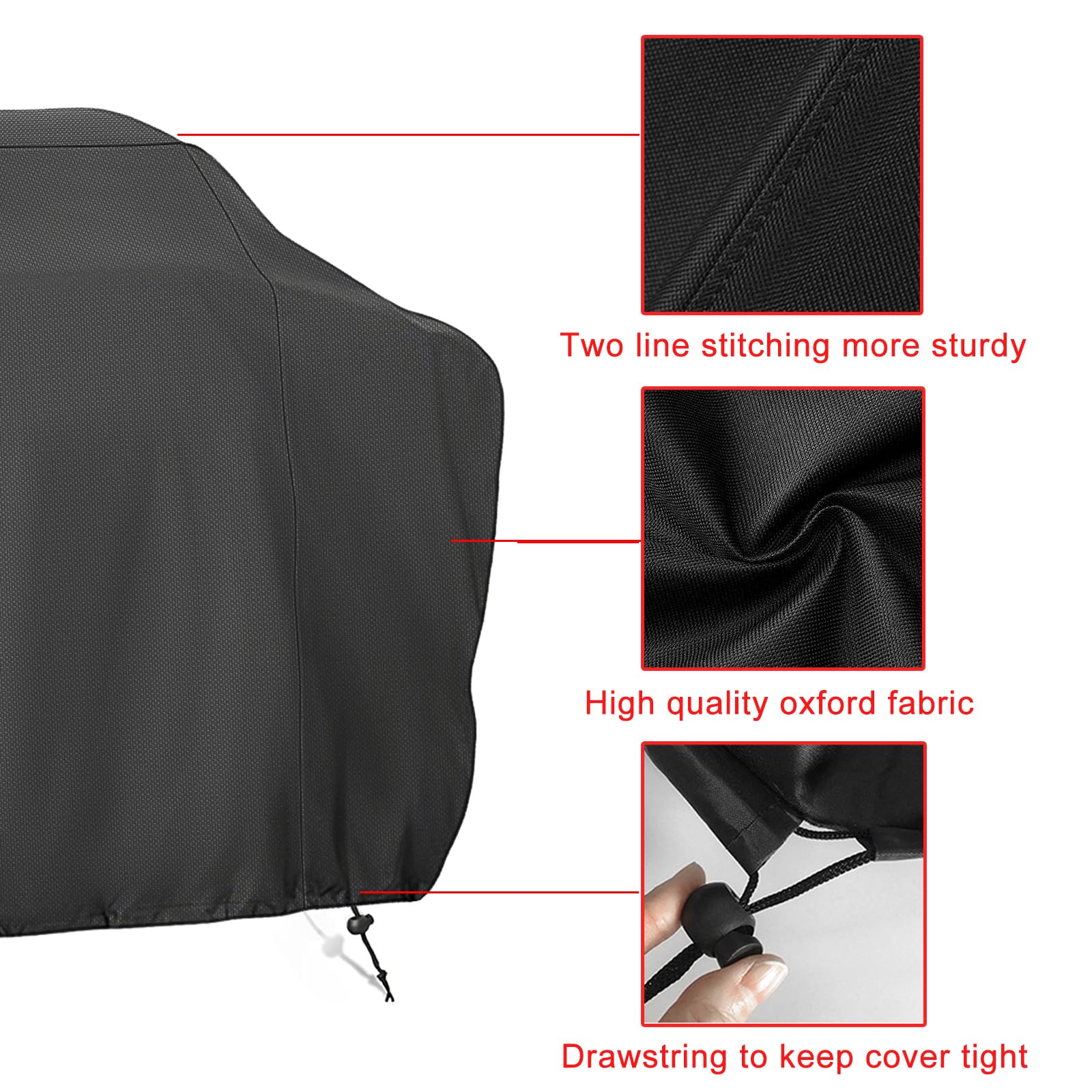 Samhe drawstring detail securing cover to grill and blocking wind