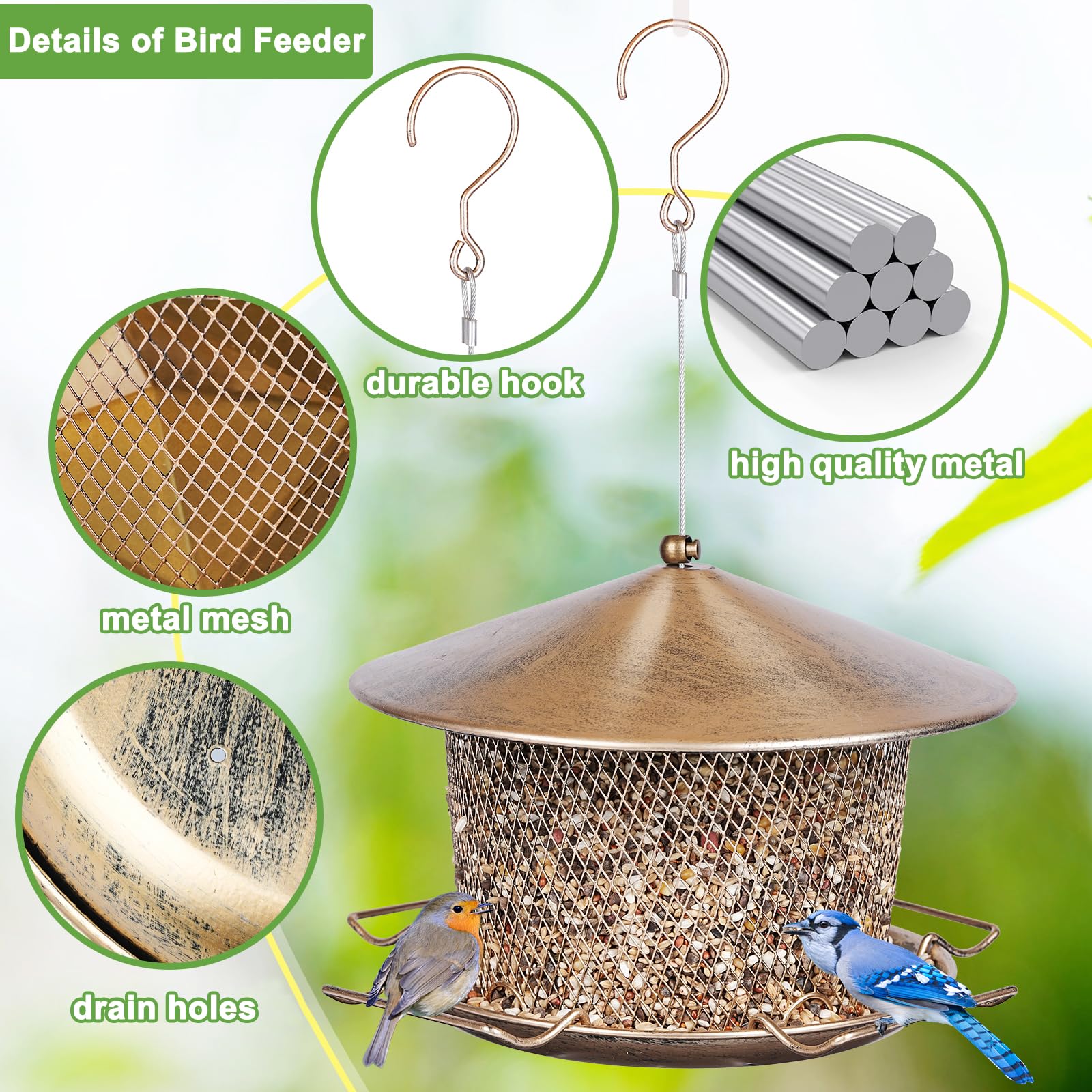 Samhe feeder held in hand showing scale and easy hanging convenience