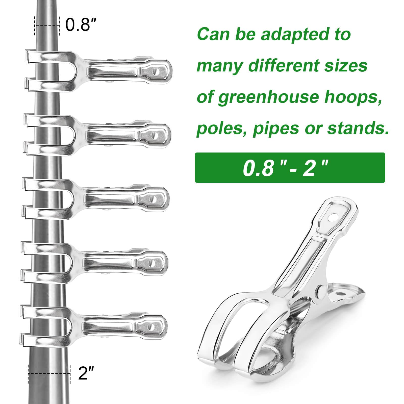 Samhopo clip clamped to PVC hoop securing insect netting for reliable hold
